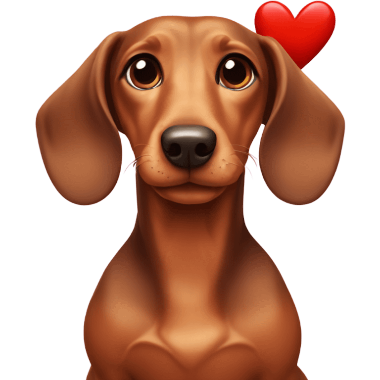 Dachshund with a heart emoji