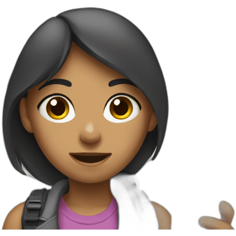 Phone wielding girl on street  emoji