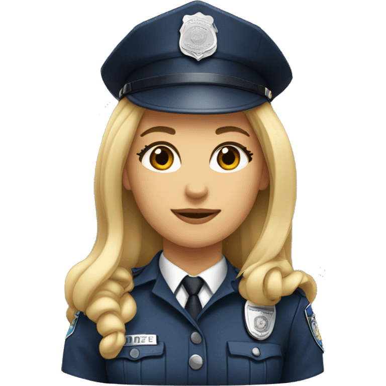 Blonde girl in a Police uniform with a long ponytail emoji