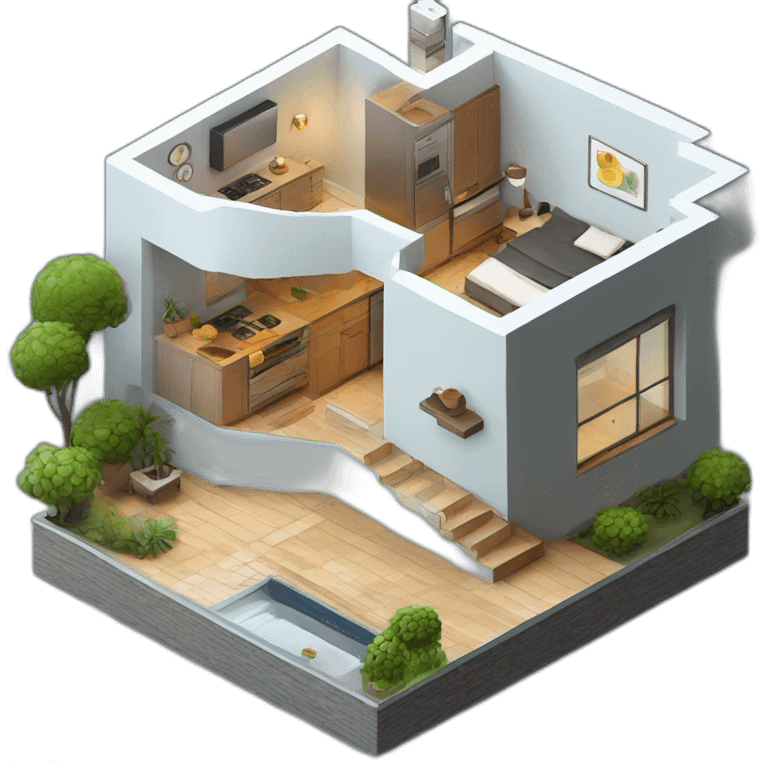 3d-isometric-Rich-Modern-Home emoji