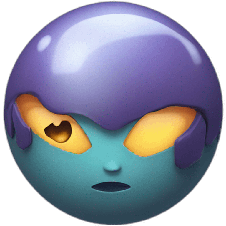 3d sphere with a cartoon feminine deepslate Blaze skin texture with abashed eyes emoji