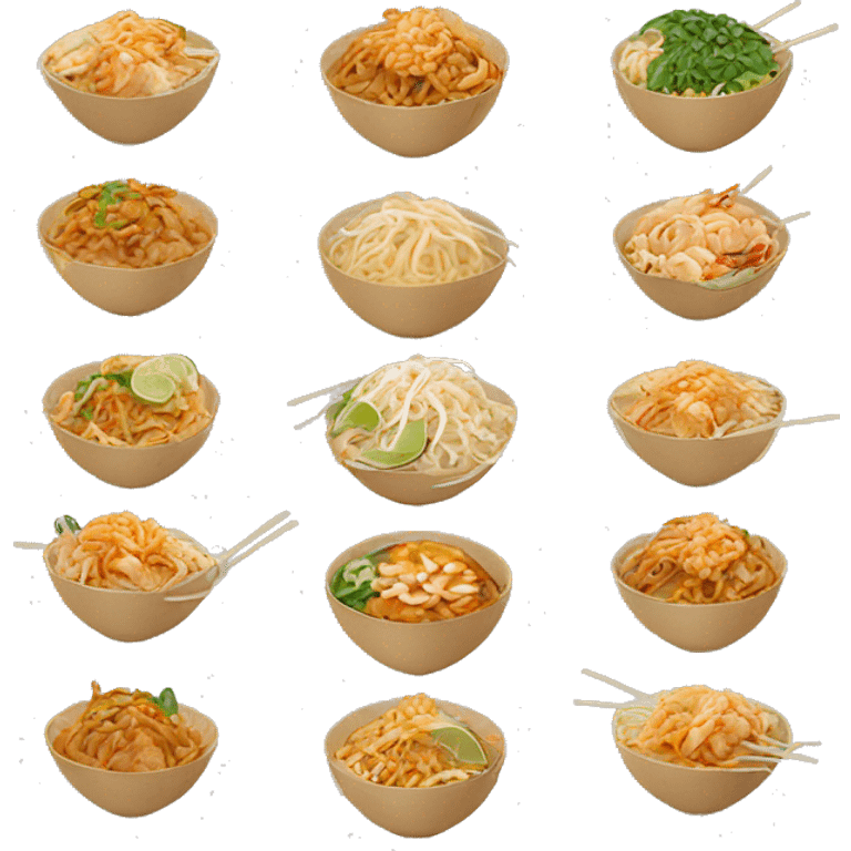 Pad Thai with chicken emoji