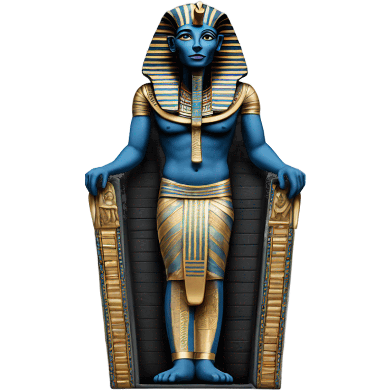 egypt sarcophagus coffie gold blue white black full body  emoji