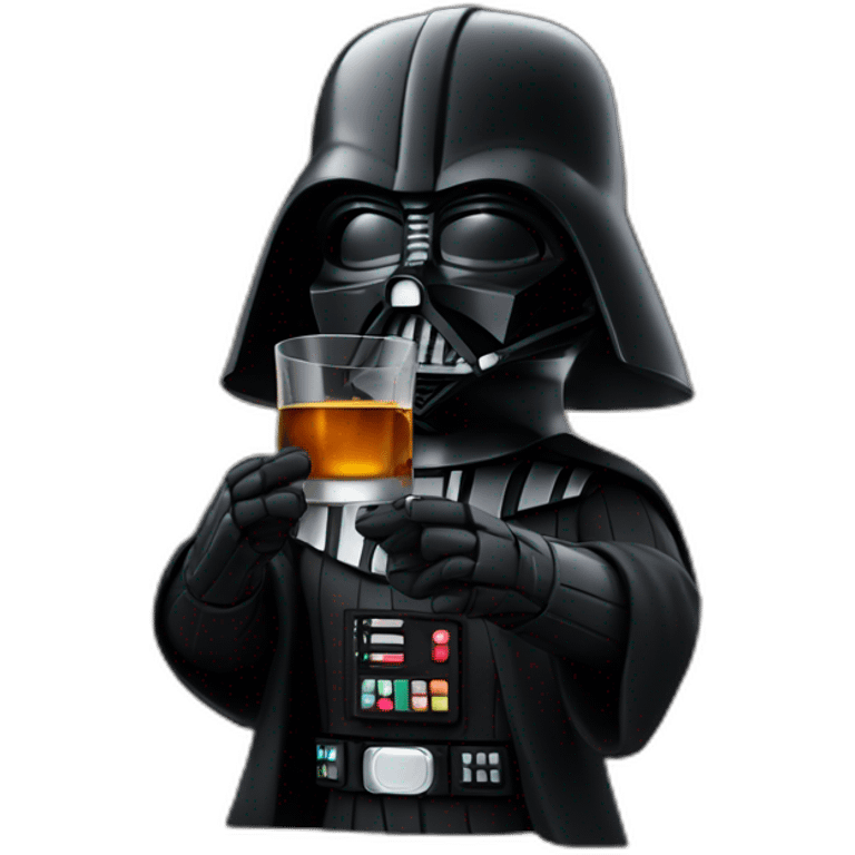 Darth Vader with a scotch whiskey glass in his hand emoji