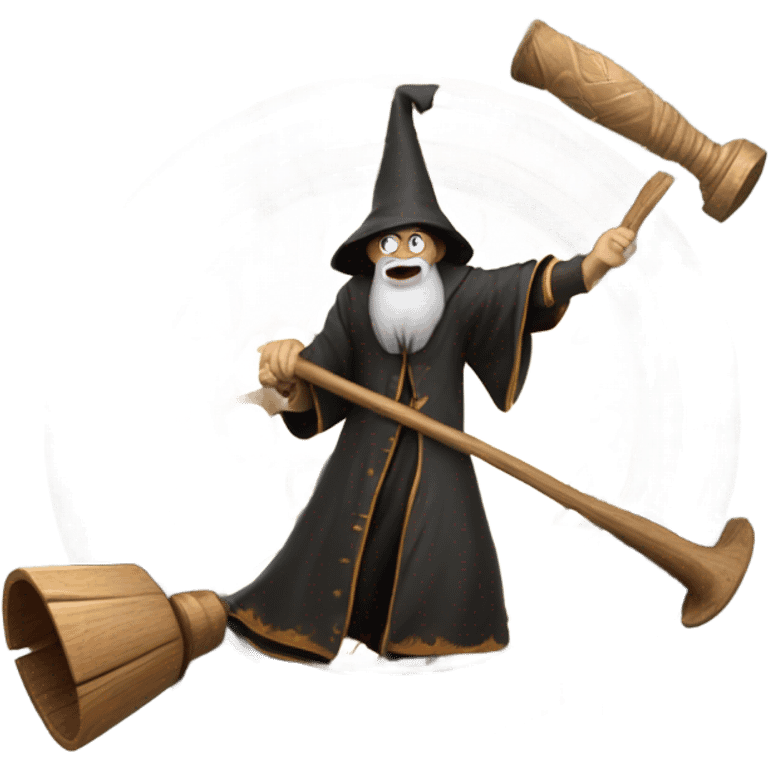 wizard destroy big clock with a mallet emoji