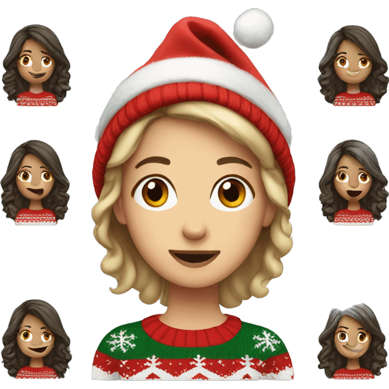 Girl with Christmas jumper  emoji