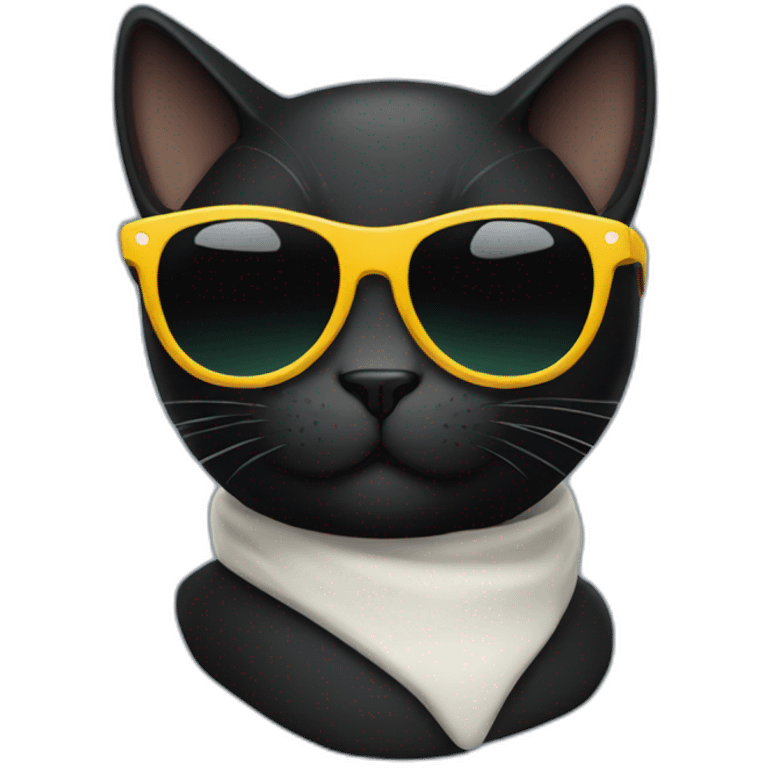 black cat with sunglasses emoji