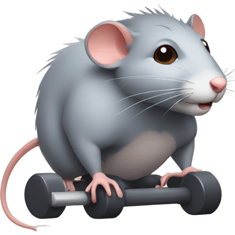 rat in gym emoji