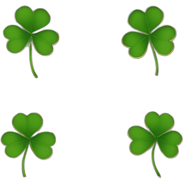 gold outline-four-leaf-clover emoji