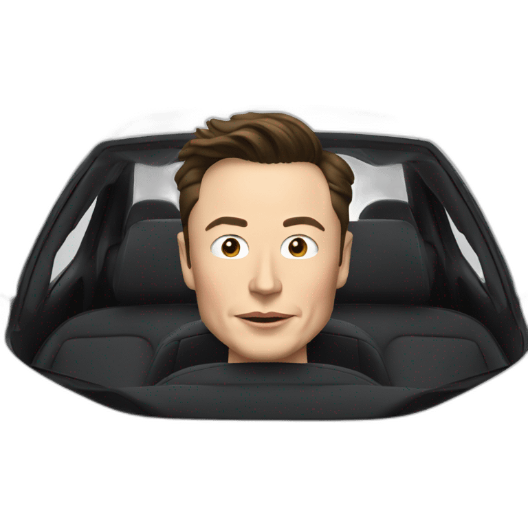 Elon Musk in a car emoji