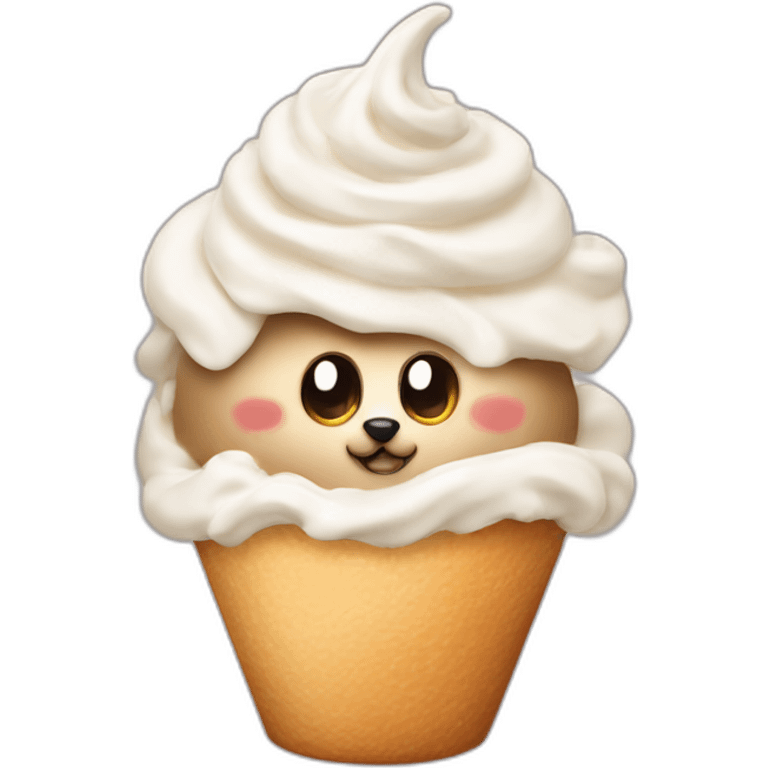 Whipped cream hedgehog emoji