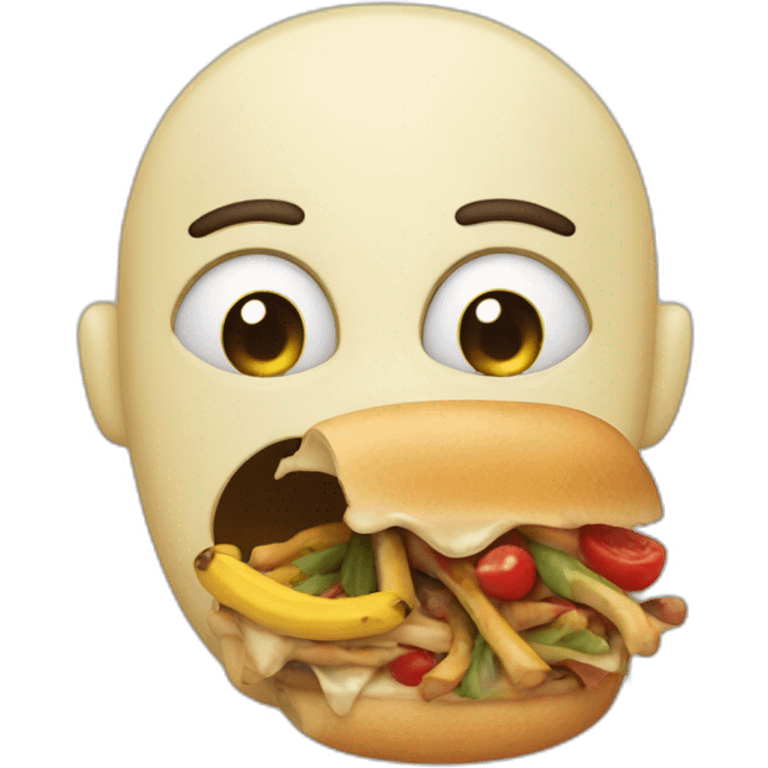 Face with dregs of food in its mouth emoji