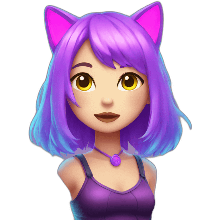 neon neko girl emoji