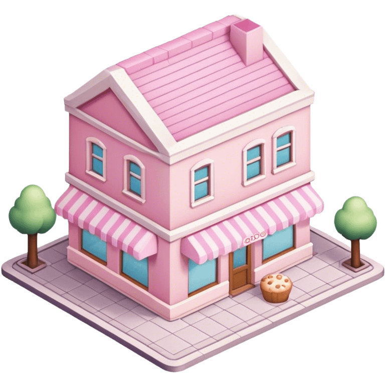 Isometric light pink bakery emoji