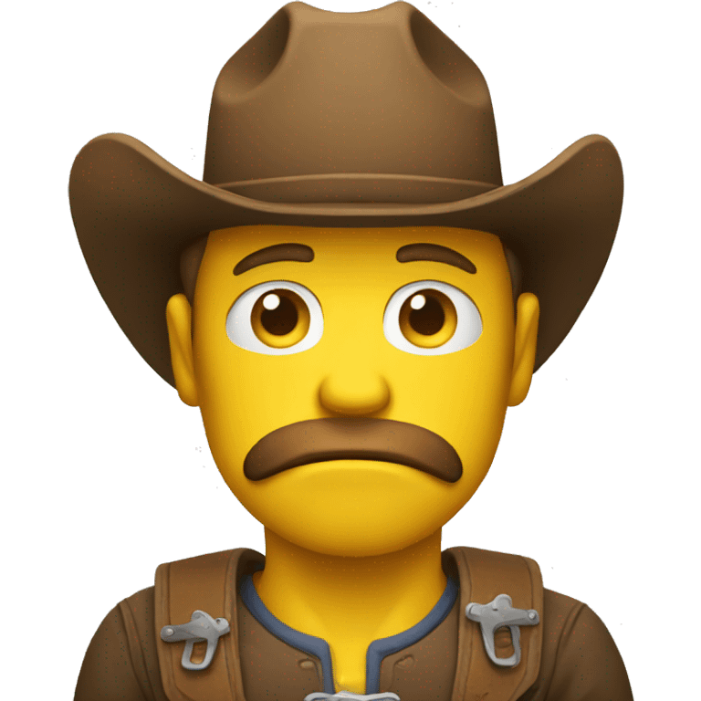 Sad cowboys yellow frowny face  emoji