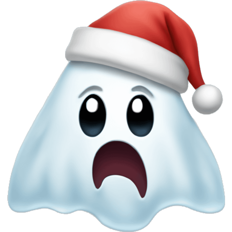 Ghost wearing a Santa hat  emoji