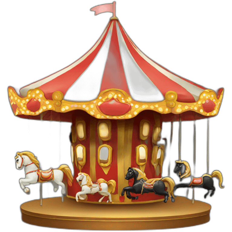 amusement carousel with black background emoji