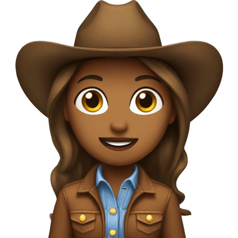 Brown cowgirl emoji