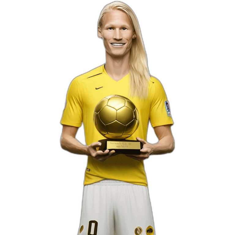 Haaland avec un ballon d'or emoji