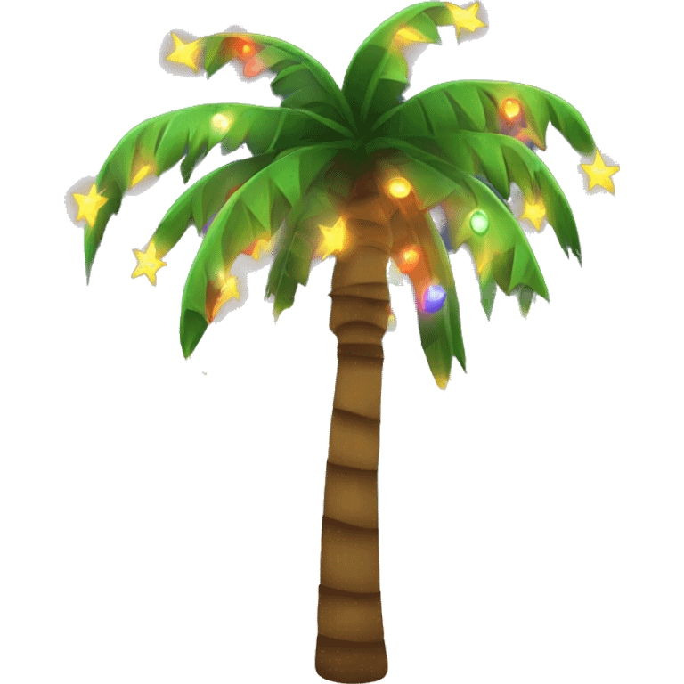 Palm tree with Christmas lights emoji