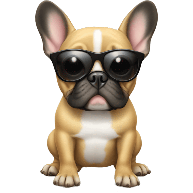 French bulldog with sunglasses emoji