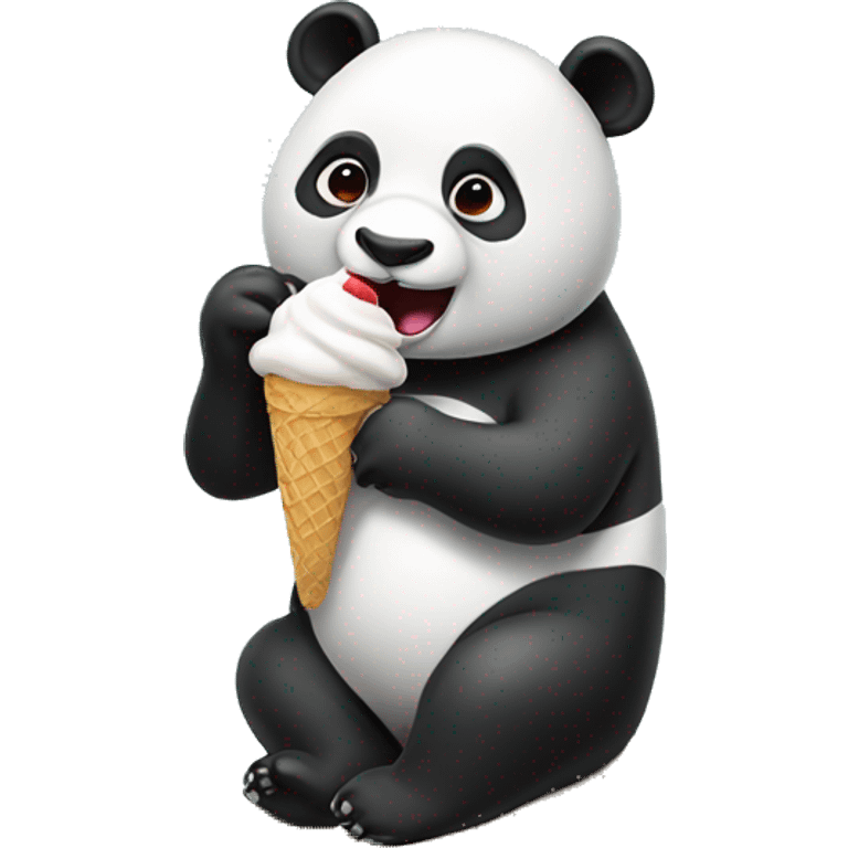 Panda eating ice cream  emoji