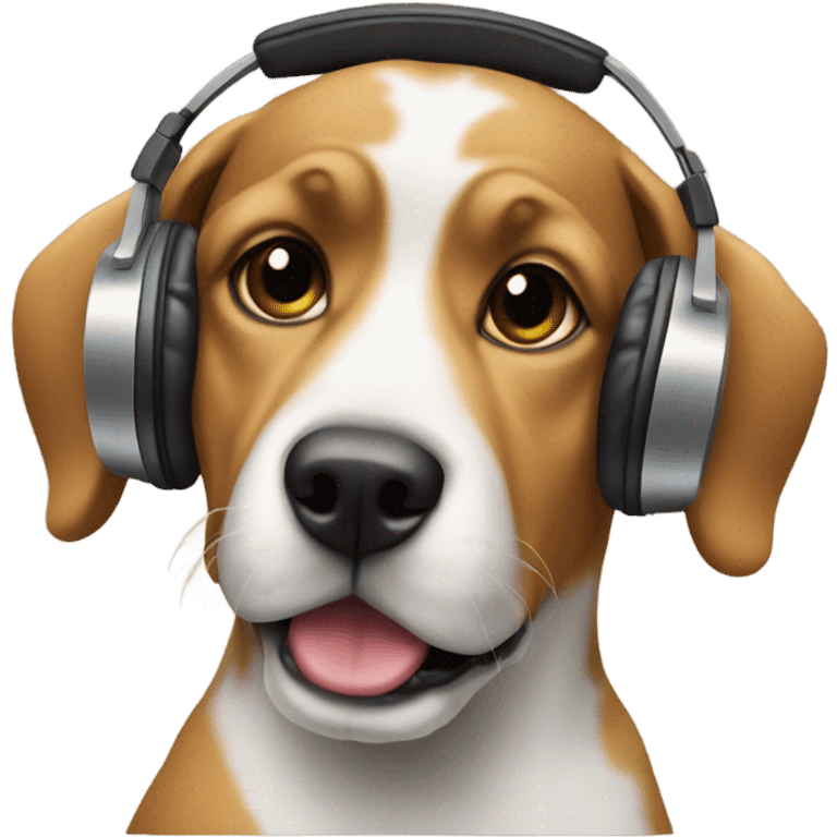 Dog as a DJ emoji