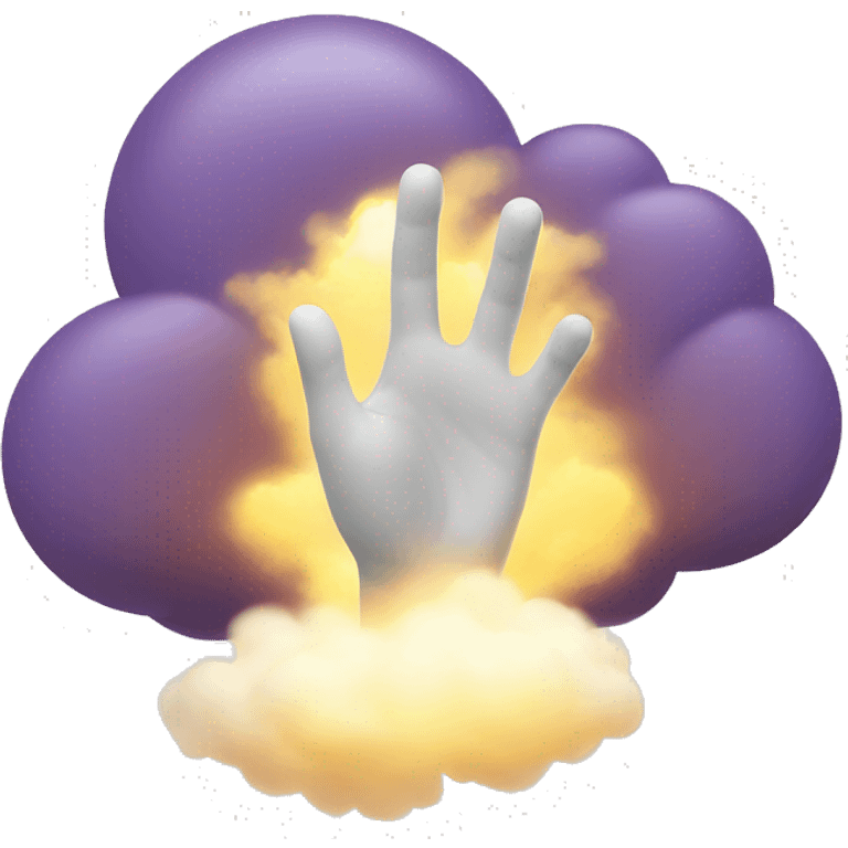 glowing hand coming out of a cloud emoji