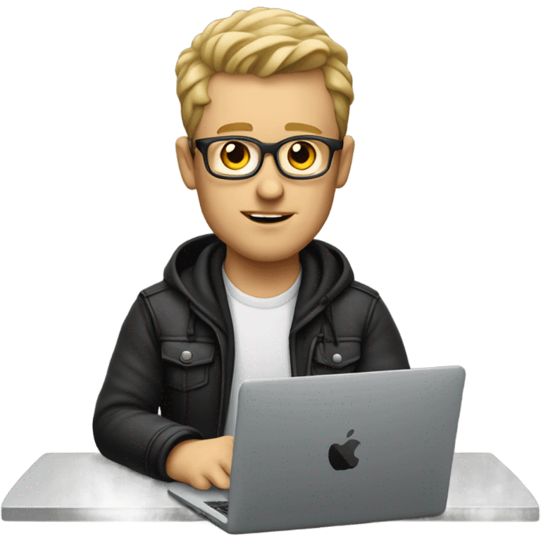 white boy music producer with macbook emoji