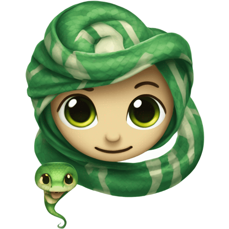 cute Slytherin baby snake with scarf hogwarts emoji