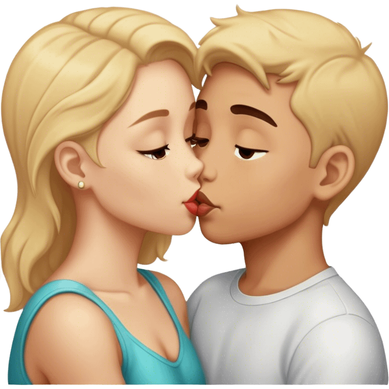 Boy and girl kissing emoji