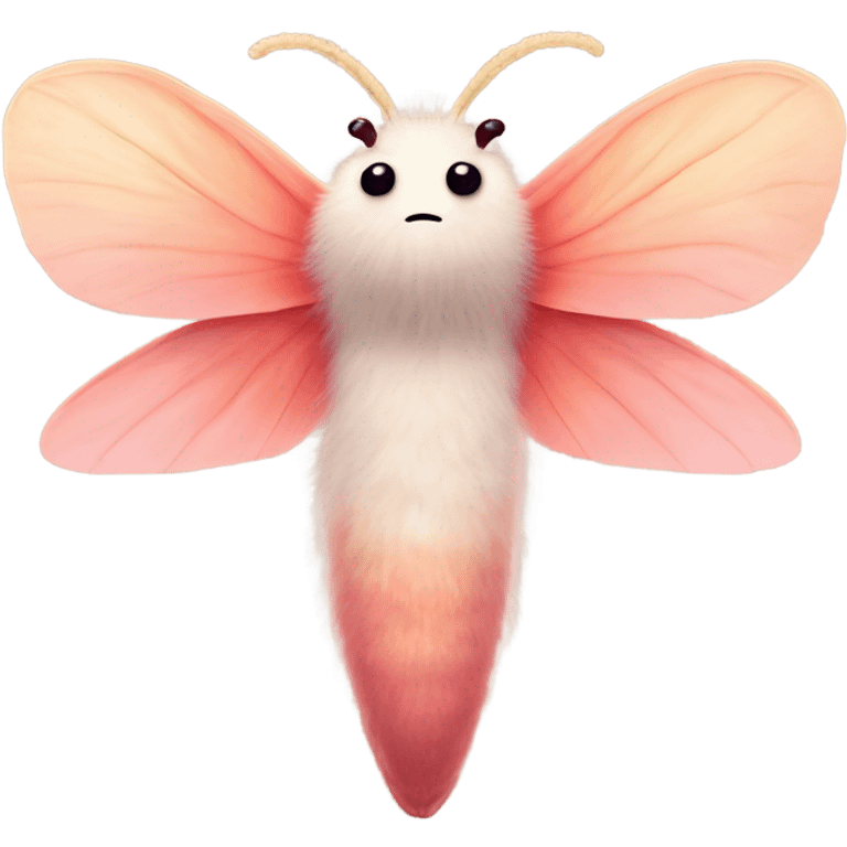 Fluffy Rosy maple moth no mouth emoji