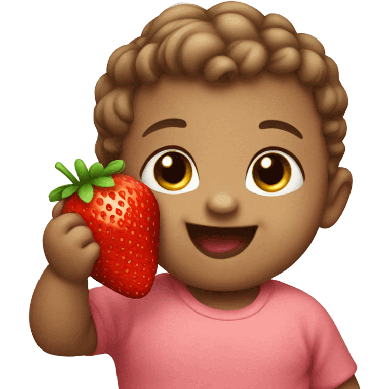 Baby with a strawberry emoji