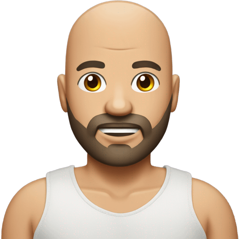 Bald guy with goatee holding underwear with x over it emoji