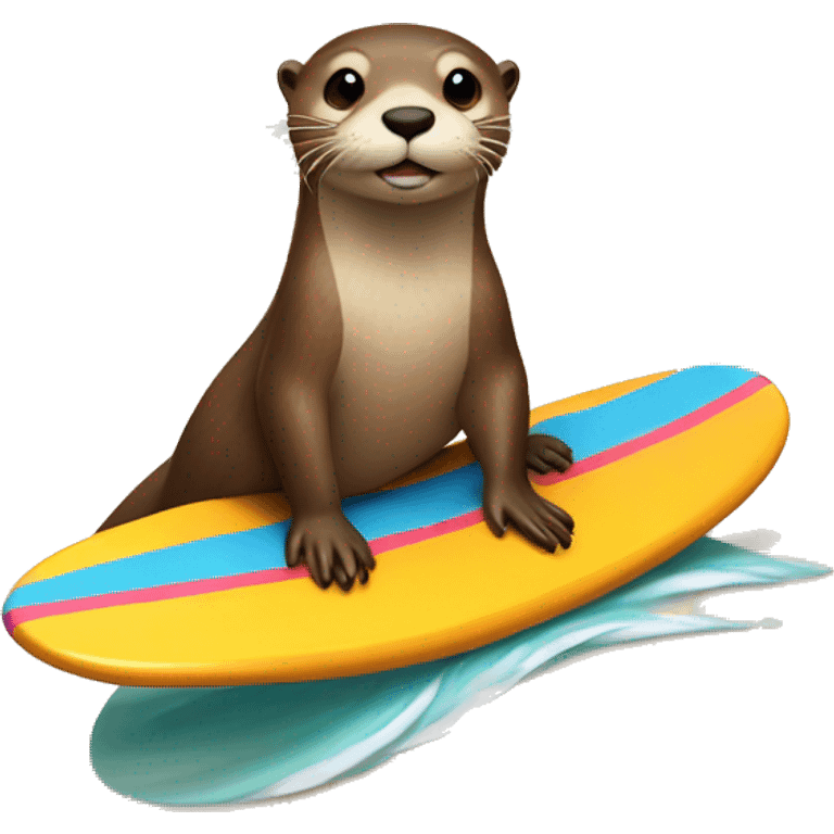 Otter on a surfboard emoji