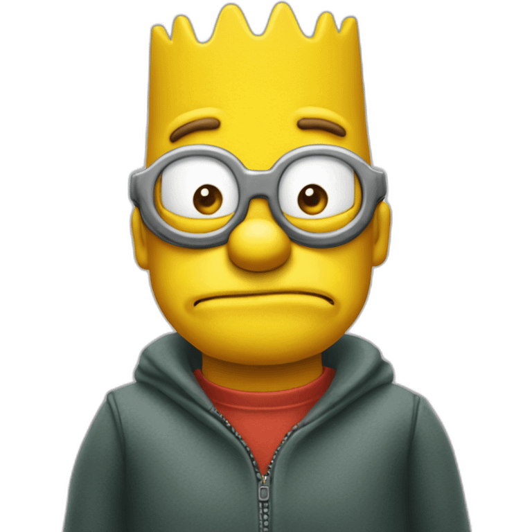 hans moleman dressed as bart simpson emoji