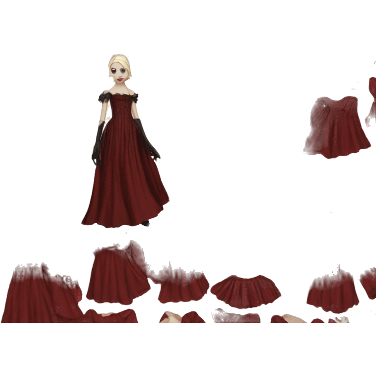 Isolated deep red gothic dress emoji