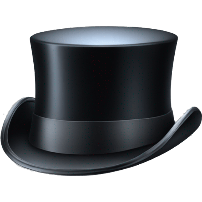 Isolated shiny black top hat emoji