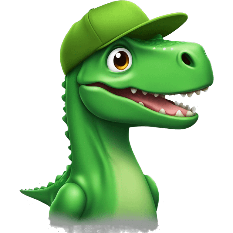 dino verde con gorra emoji