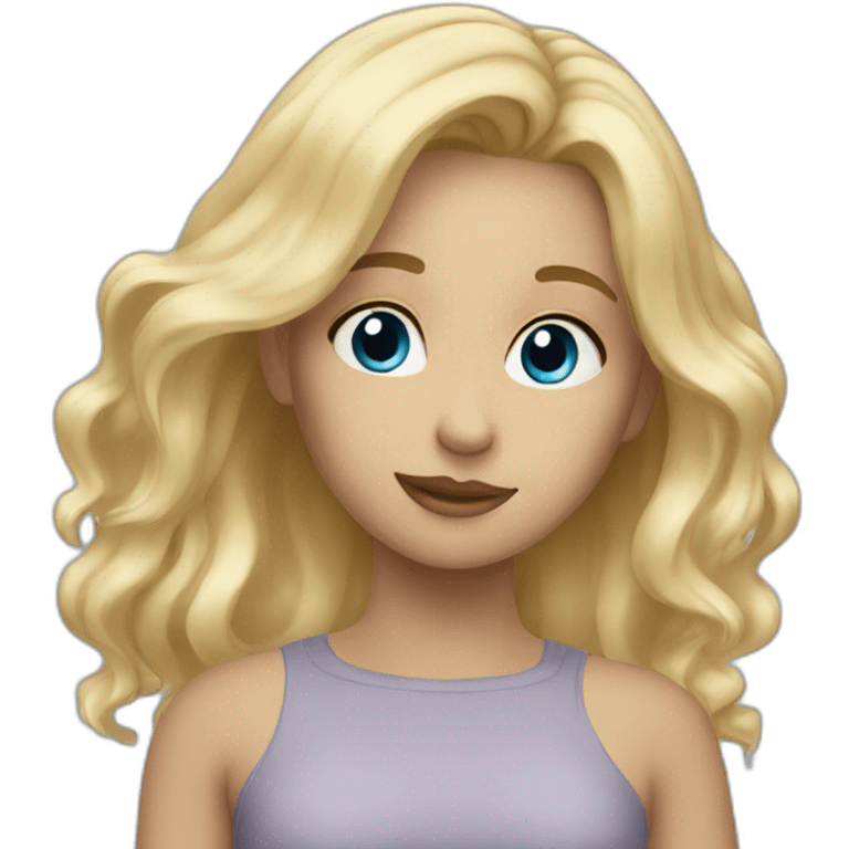 Blond girl blue eys emoji