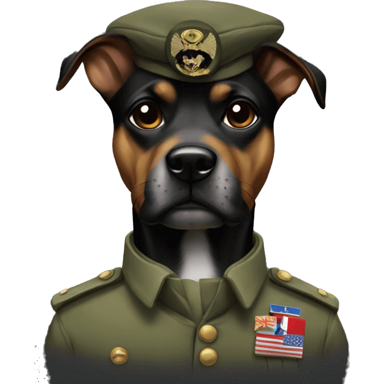 Black soldier dog emoji