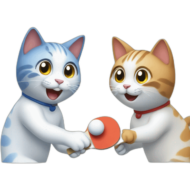 Cats playing Table tennis emoji