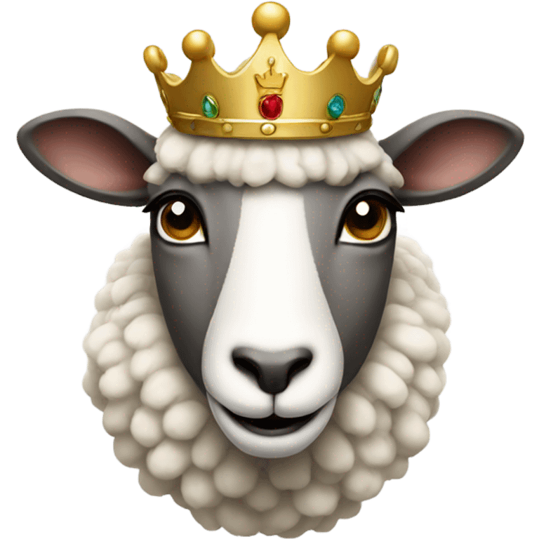 A sheep wearing a crown emoji