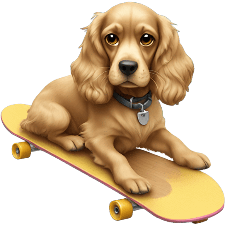 Cocker on a skateboard emoji