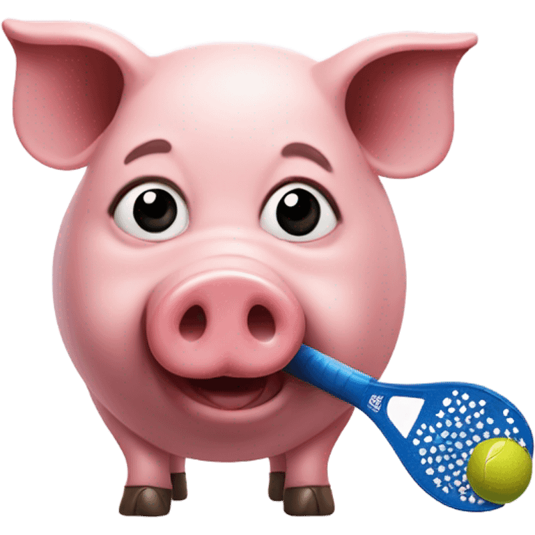 Pig playing pickleball emoji