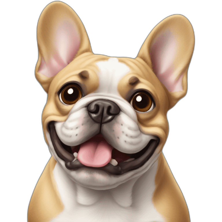 goofy faced French bulldog emoji