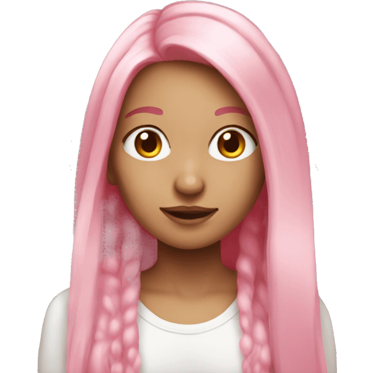 Pretty girl with pink long hair  emoji