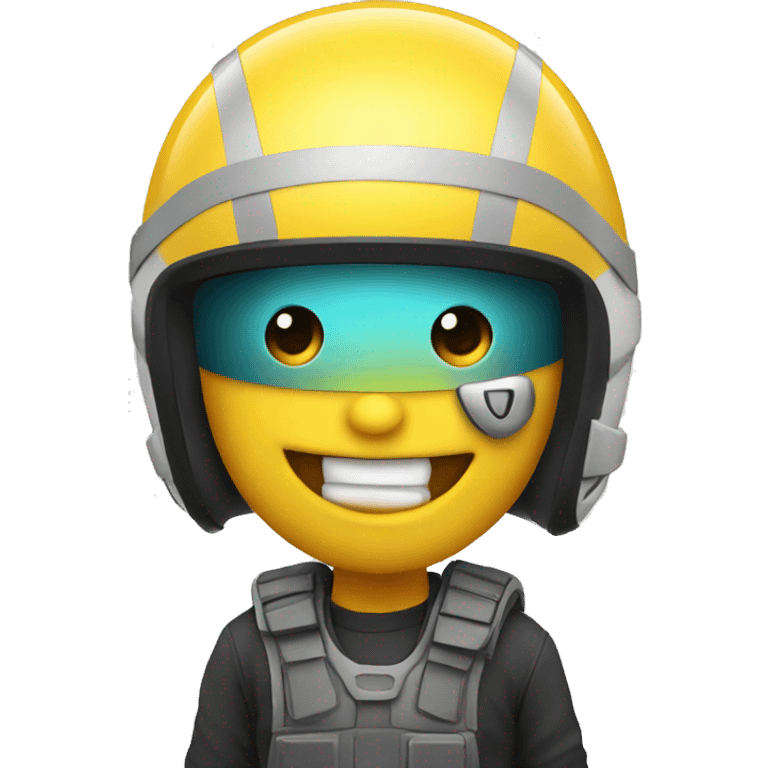 Smile with helmet  emoji