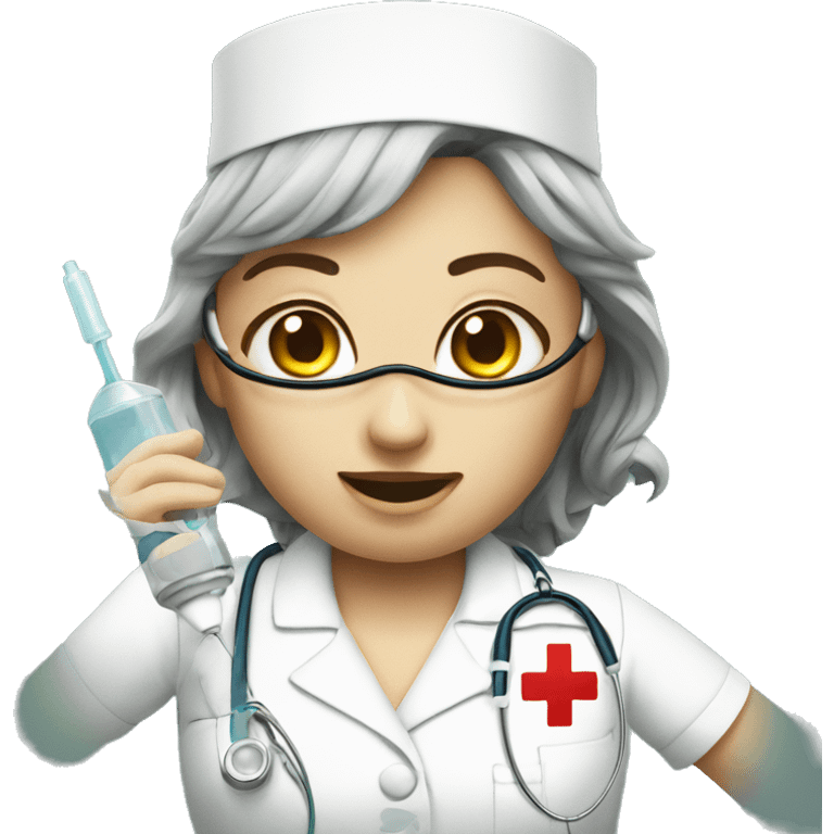 Nurse putting in an IV emoji