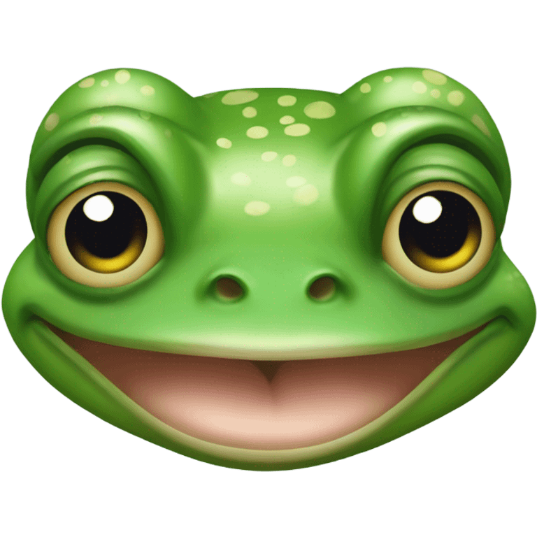 A frog mewing emoji